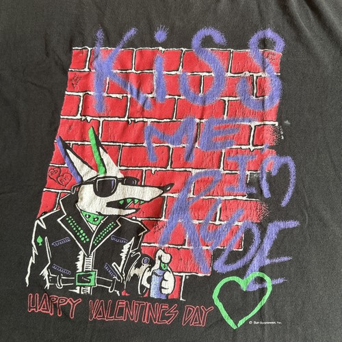 Vintage Kiss Me I’m Rude Dog taglia 2XL FOTL etichetta Buon San Valentino SUN SPORTSWEAR - Foto 5 di 14
