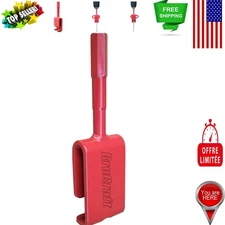 Red Powder-Coated Ice Anchor Tool - Rust-Resistant, Cordless Drill Compatible