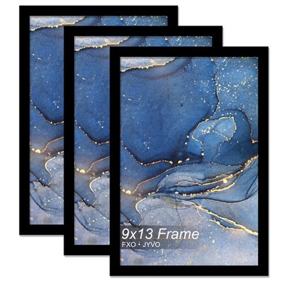 Fxojyvo 9x13 Picture Frame Set of 3, Black Frame for 9 x 13 Inch Picture Post...