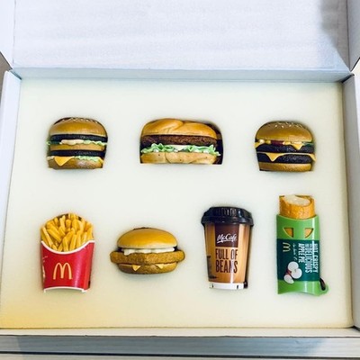 McDonald's Food Strap 7 Pieces Set keychain Prizes RARE