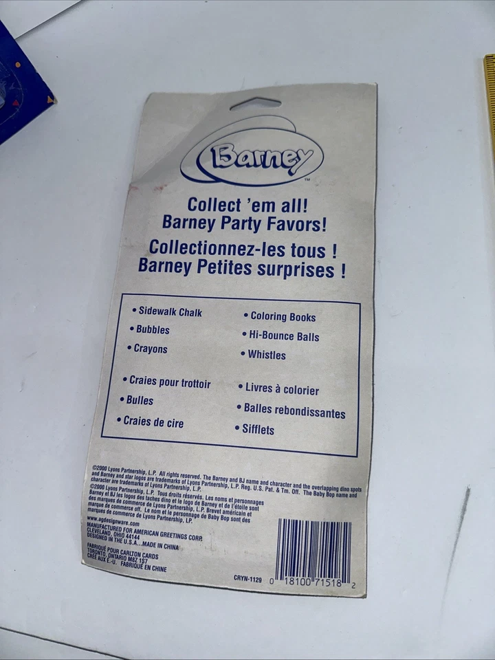 Винтажный Barney день рождения вечеринки Favors 12 пакетов карандашей новый редкая - Изображение 4 из 4