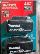Makita BL1850B-2 LXT 18V Li-Ion 5.0 AH Battery Packs 18 Volt LED New Genuine