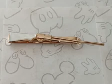 Swank Shotgun Tie Clip Clasp Vintage Gold Tone  Mother of Pearl