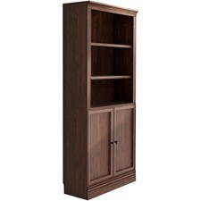 VAUXHILL CO. Halston Standard Bookcase, Doors, Adjustable Shelf Unit, Cherry