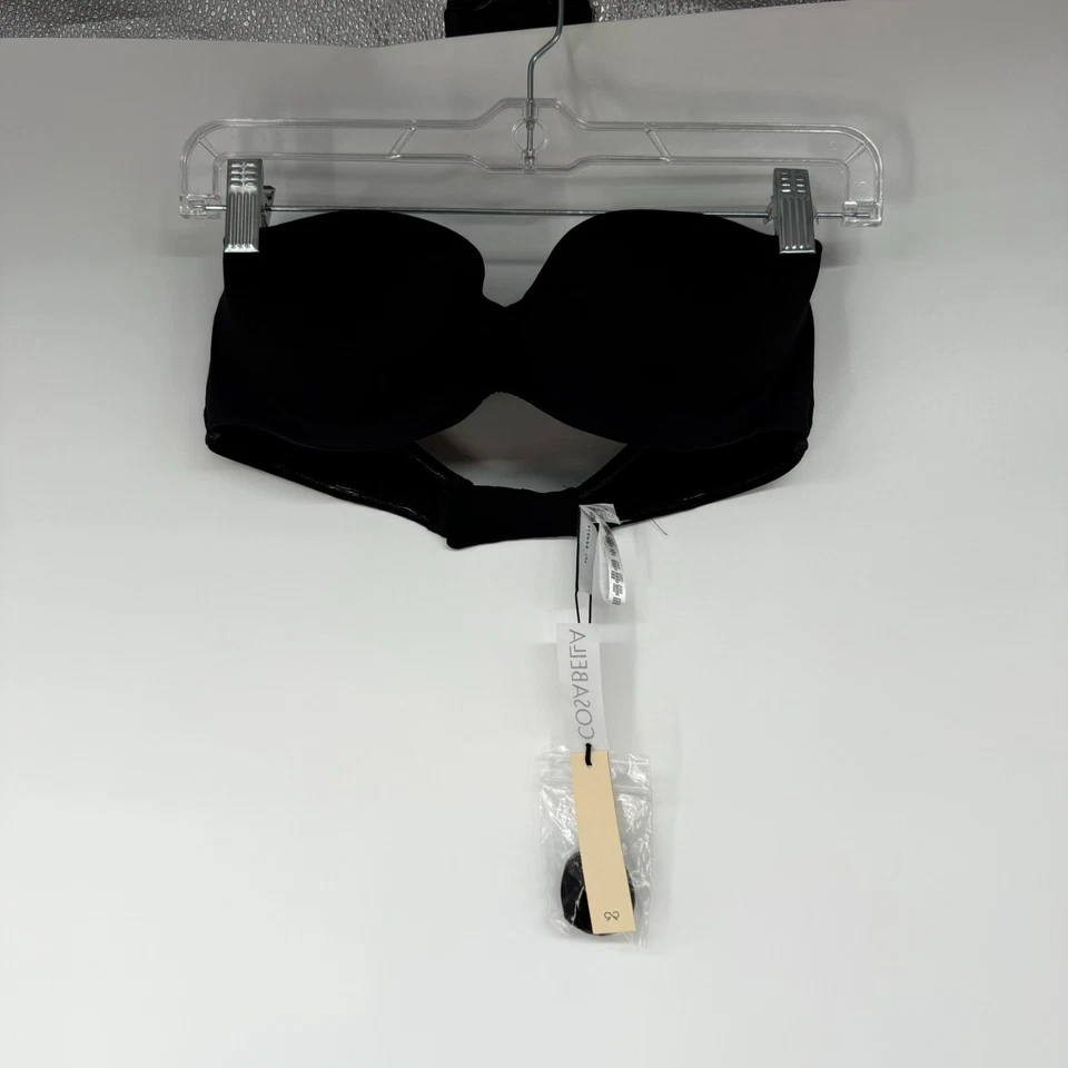 Nuevo con etiquetas Sujetador Cosabella Evolution Marni Sin Tirantes Talla 34B Negro Correas Desmontables Foto 4 de 4