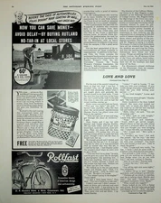 Original 1941 Vintage Bicycle Ad: 41 Model Streamline Rollfast #Collectives