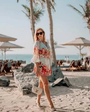 Zimmermann Mae Floral Tuck Shorts Size 2 AU 12 / US 8 Mint Floral Belted