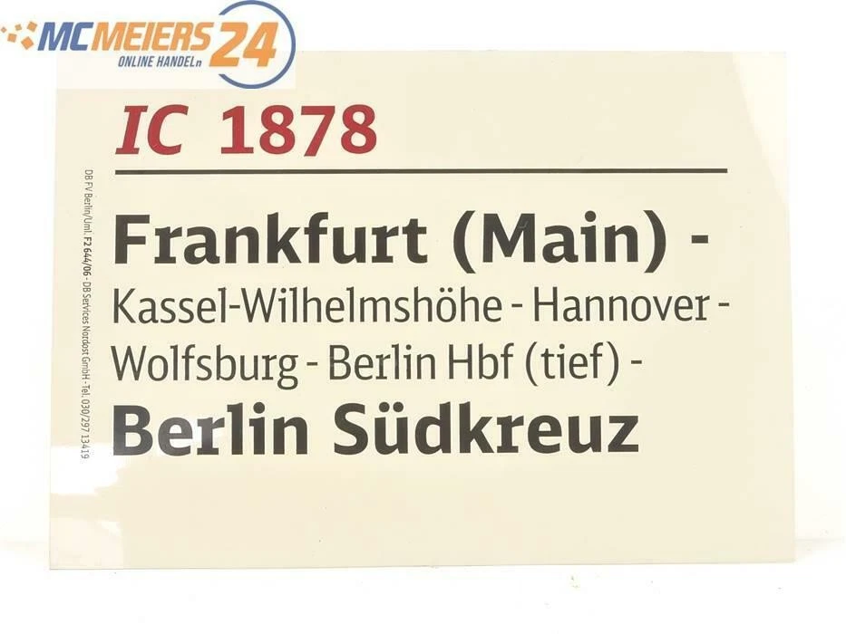 Plaque de circulation des trains E244 plaque de wagon InterCity 1878 Francfor... - Photo 1/1