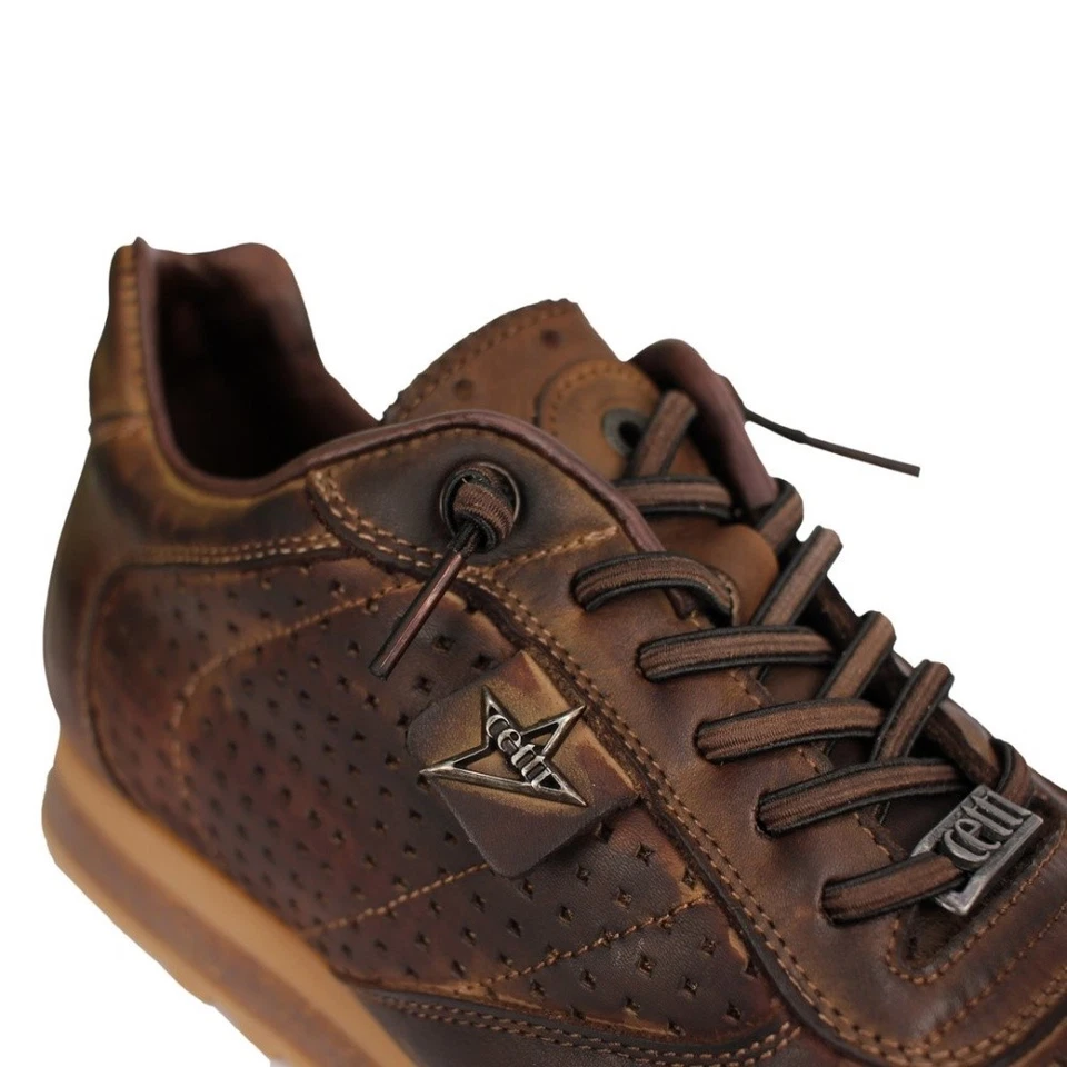 Zapatillas de cuero para hombre Cetti C848 moka marrón used tin - Imagen 2 de 4