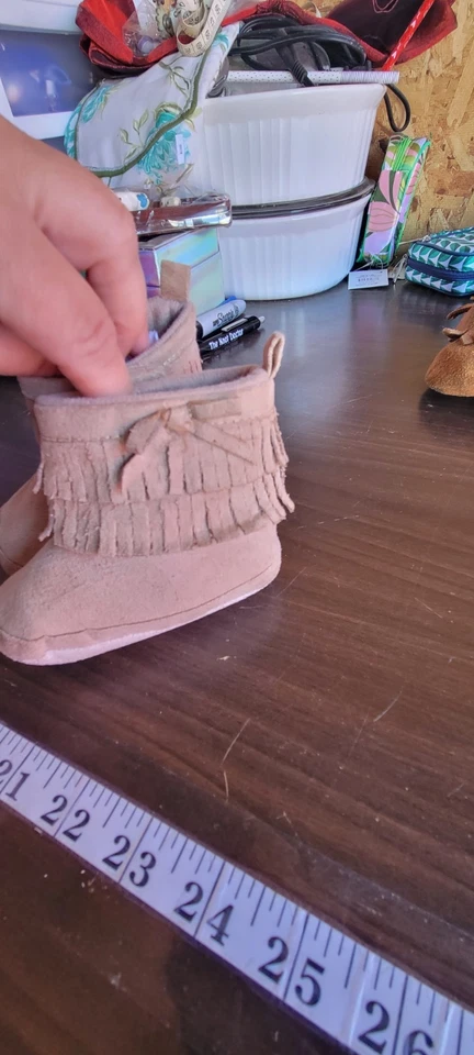 Mocasines de cuero para bebé estilo bota talla 3 Foto 3 de 4
