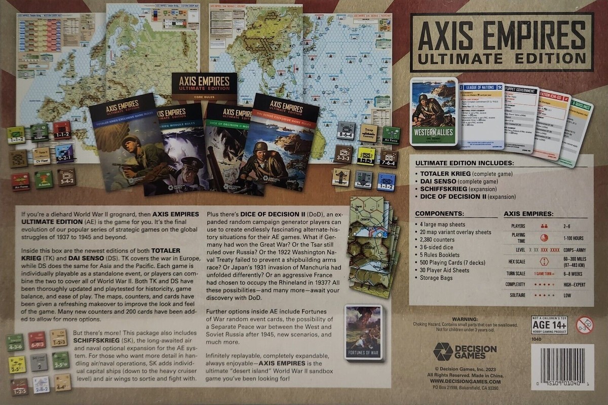 Axis Empires Ultimate Edition Board Game by Decision Games Axis Empires Ultimate Edition Board Game by Decision Games