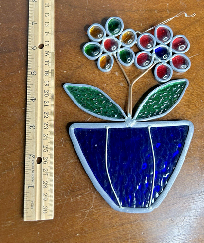 Gabbia per uccellini vintage in vetro colorato prendisole frutta fiori fragola lotto di 7 - Foto 9 di 16