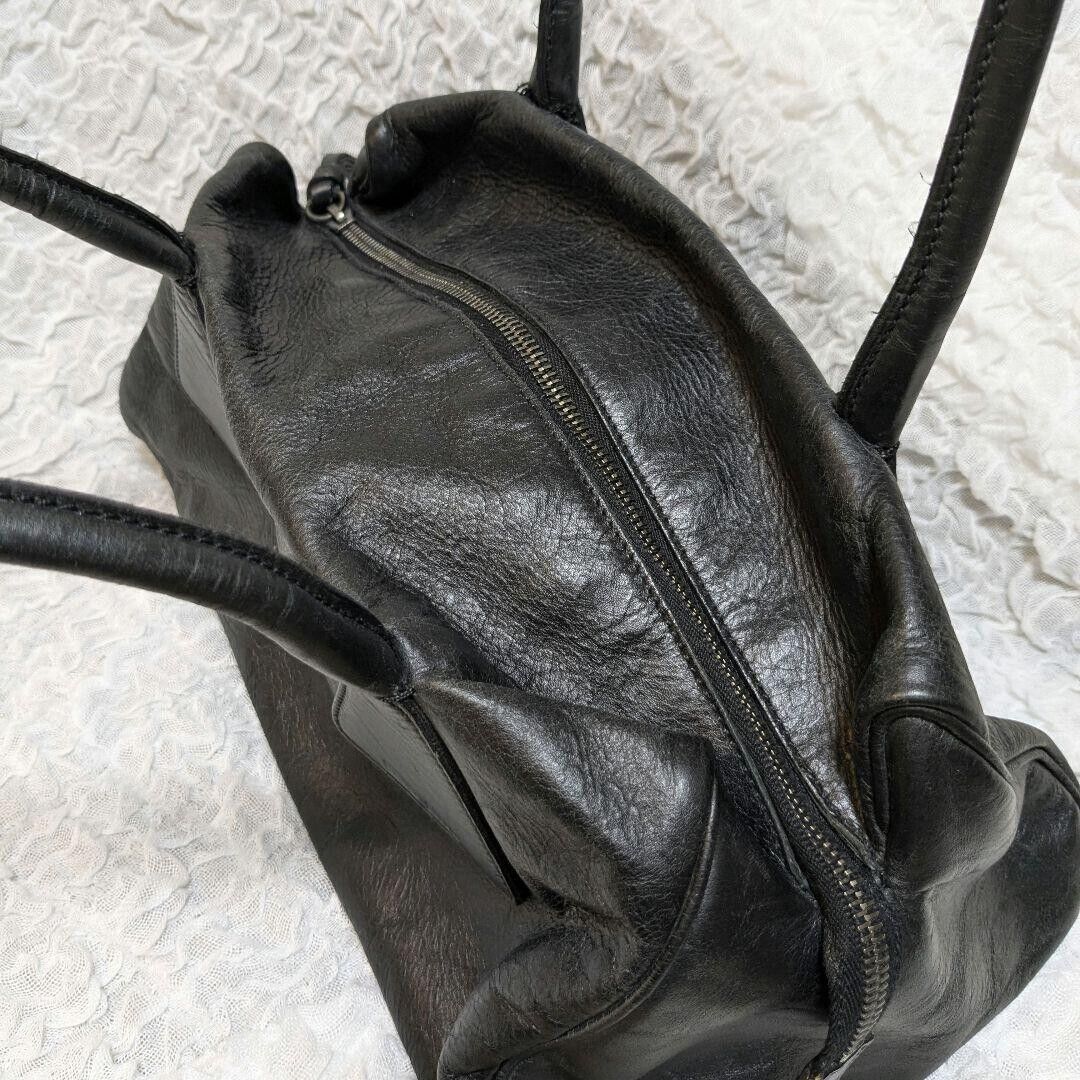 MIU MIU 00s Archive Leather Boston Bag Embossed Logo Black MIU MIU 00s Archive Leather Boston Bag Embossed Logo Black