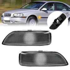 1 Pair For VOLVO S60 V70 S80 XC70 XC90 Marker Light Bumper Turn Signal Black L&R