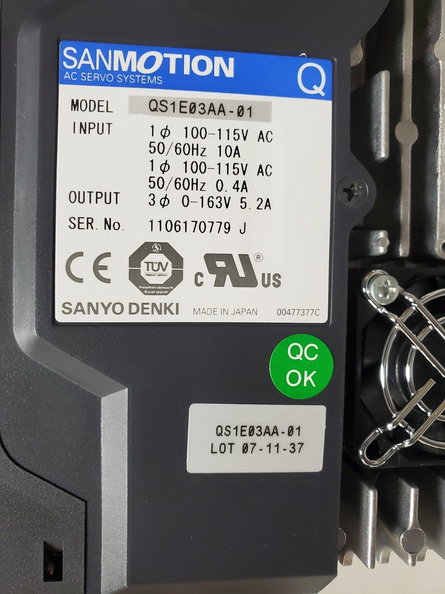 SANYO DENKI QS1E03AA-01 AC Servo Drive 0-163V Out 3-Phase (R111