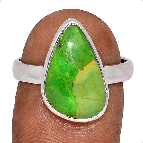 Composite Green Mohave Turquoise 925 Sterling Silver Ring Jewelry s.9.5 CR52616