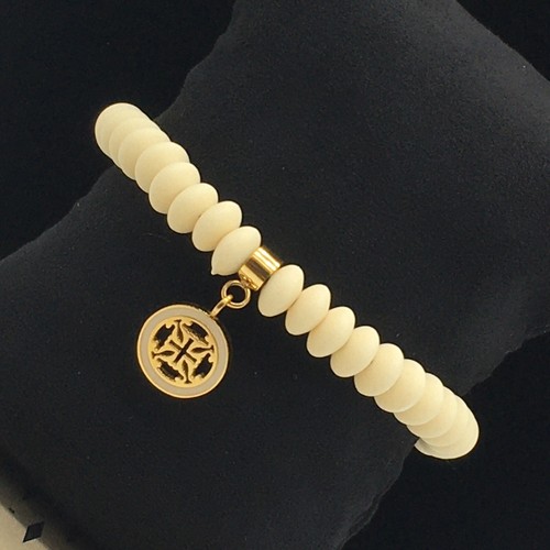 Bracciale Rustico Milano Crema Bracciale Silicone Cristallo Pave Shambala Perline Logo Charm - Foto 9 di 18