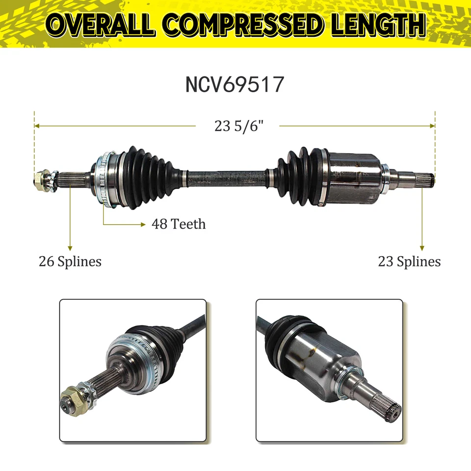Conjunto de eje articulado eje cv delantero izquierdo para Toyota Corolla Prizm tracción delantera 1993-2002 Foto 3 de 4