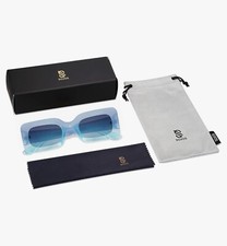 Retro 90 s Chunky Blue Sunglasses With a Cute Square Shape