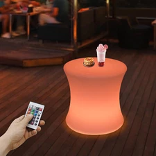 LED Light Cube Stools Chair 16 Colors Changing Rechargeable w/Remote Control