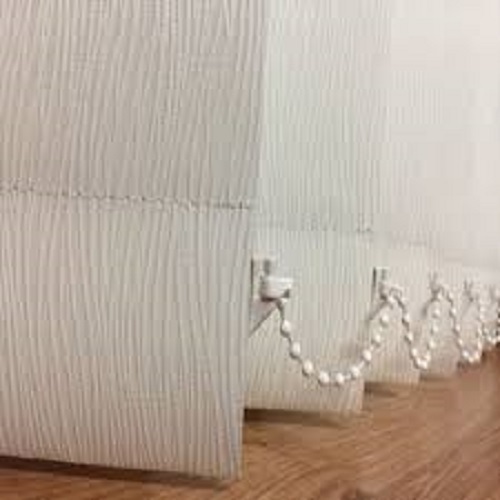 Vertical blackout blinds patterned Made to measure White or Cream Up