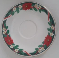 Tienshan FAIRFIELD Fine China Deck The Halls 6" Saucer Holiday China