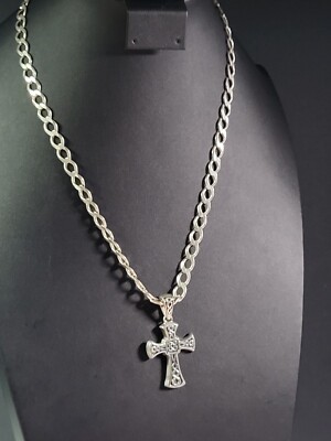 Stunning Celtic Cross Pendant 925 Sterling Silver On Chain Necklace 20 ...