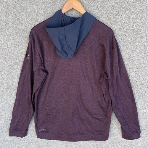 Salomon Mens XL Pulse Mid Layer Full Zip Hoodie Jacket Lightweight Maroon / Navy - Picture 6 of 16