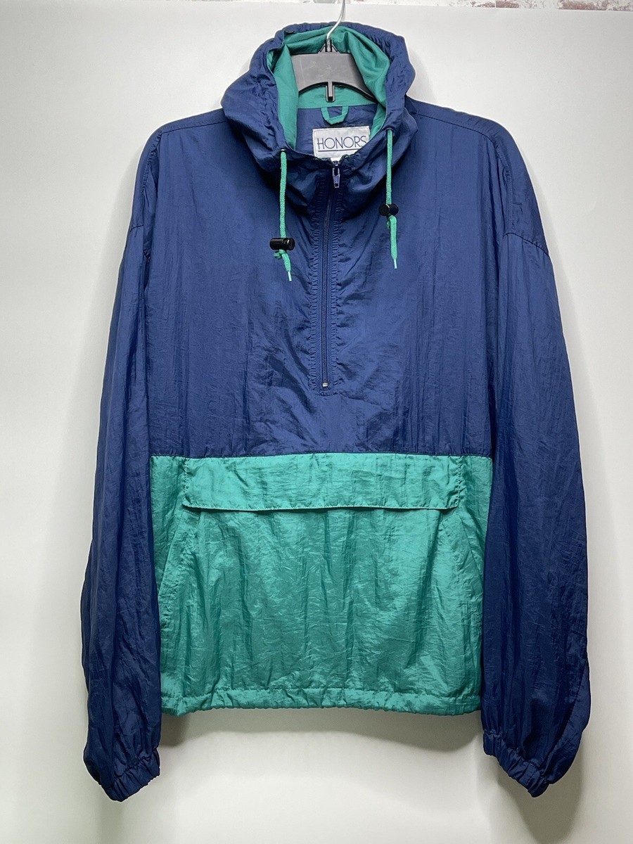 Honors Windbreaker Hooded Jacket Men's M Black Green Honors Windbreaker Hooded Jacket Men's M Black Green