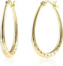 Aretes Argollas En Oro 14K Pendientes Joyería Fina De Moda Regalos Para Mujer US