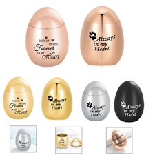 3 4cm Stainless Steel Pet Memory Egg Shaped Miniature Urn Dog Cat Cremation Ashe