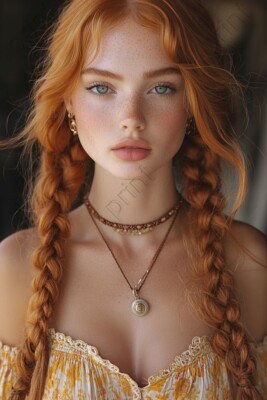 Pretty Redhead Braid Red Hair Cute Portrait Risque Freckles 4x6 8x10 13x19 F436