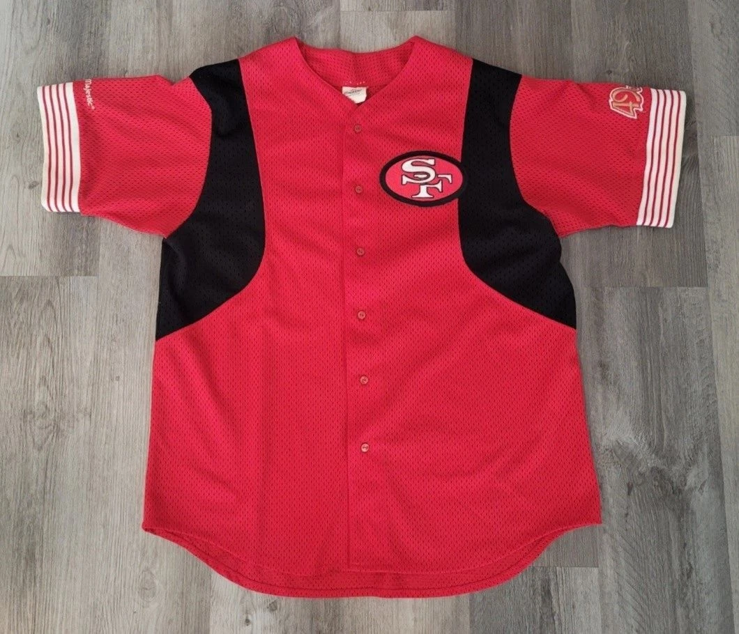 49ers Baseball Jersey Red Black