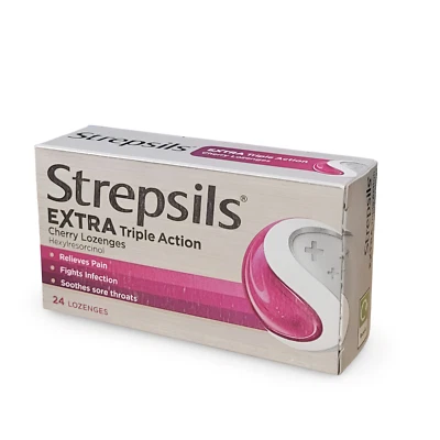 Strepsils Extra Triple Act Loz Cherry Pack of 24