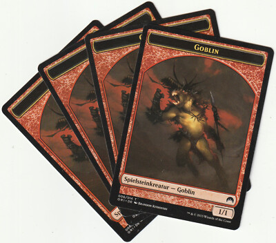   4 MAGIC The Gathering GOBLIN Red Token Creature PLAYSET ORI/DE 2015