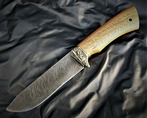 A.Maruschin Russland Outdoor Jagd Messer Шершень Damast stahl HRC62 Handarbeit - Bild 3 von 10