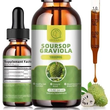 1-3X Soursop Graviola Extract with Vitamin C Liquid Drops Supports Immune Boost