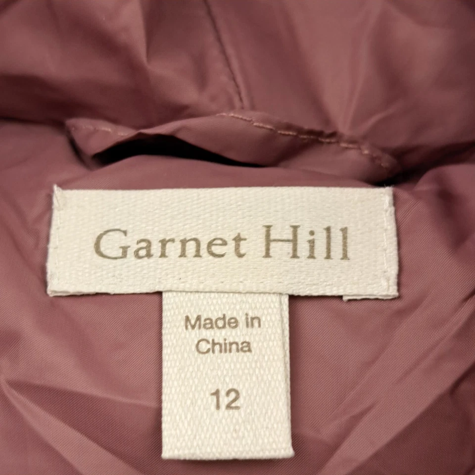 Casaco acolchoado Garnet Hill feminino empacotável 12 rosa colarinho largo acolchoado - Imagem 2 de 4