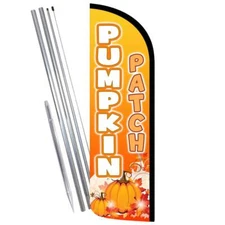 PUMPKIN PATCH Premium Windless Feather Flag Bundle (Complete Kit) OR Optional Re