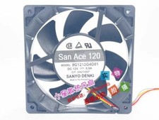 Sanyo 9G1212G4D01 12025 DC12V 0.9A 12CM 3-Wire High Airflow Cooling Fan
