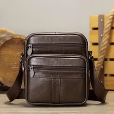 Men's Genuine Leather Crossbody Bag Small Shoulder Bag Messenger