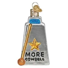 Old World Christmas Cowbell Blown Glass Christmas Ornament 38063