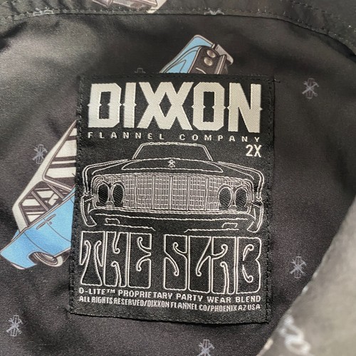 Dixxon Shirt Mens 2XL Black The Slab Button Up Party Blend Classics Cars - Picture 5 of 9