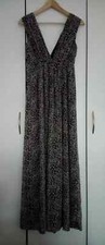H&M women's Uk 8/EUR 36 sleeveless off shoulder animal print chiffon maxi dres
