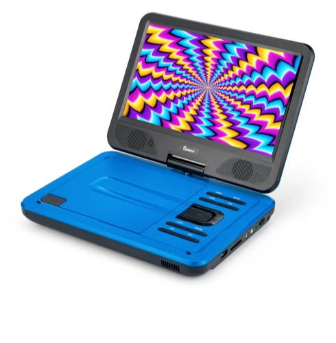 IMPECCA 10.1" Portable DVD Player 270° Swivel Screen USB/SD 5 Hour Playback Blue - Image 2 of 4