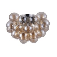 Deckenleuchte Glas Metall Cognac Nickel B:50 Cm G9 Deckenlampe Blendarm