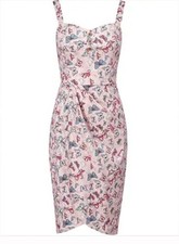 Nwt JOE BROWNS Pretty Mock Wrap Pencil Tulip Dress 10 Pink Multi