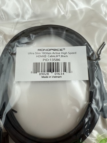 High Speed HDMI Cable - 6 Feet - Black, 4K@24Hz, 10.2Gbps, 36AWG, YUV, 4:2:0 - Picture 4 of 4