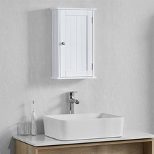 Priano Bathroom Cabinet Wall Mounted Single Door Cupboard Wooden Storage White