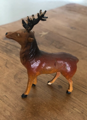 Vintage Antik Deutsche Komposition Putz Stock Bein Hirsch Reh